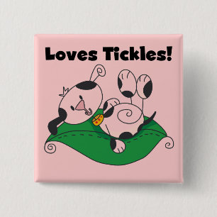 Loves Tickles T-shirts and Gifts 15 Cm Square Badge