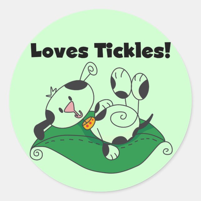 Loves Tickles T-shirts and Gifts Classic Round Sticker (Front)