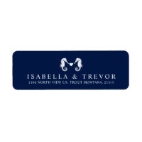 Love's Tide Seahorse Themed Return Address Navy