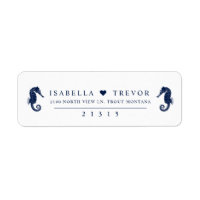 Love's Tide Seahorses Theme Return Address Heart