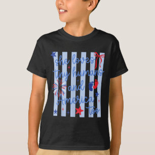 Loves Tiny Humans And Aamerica Too Nicu Nurse 4th T-Shirt