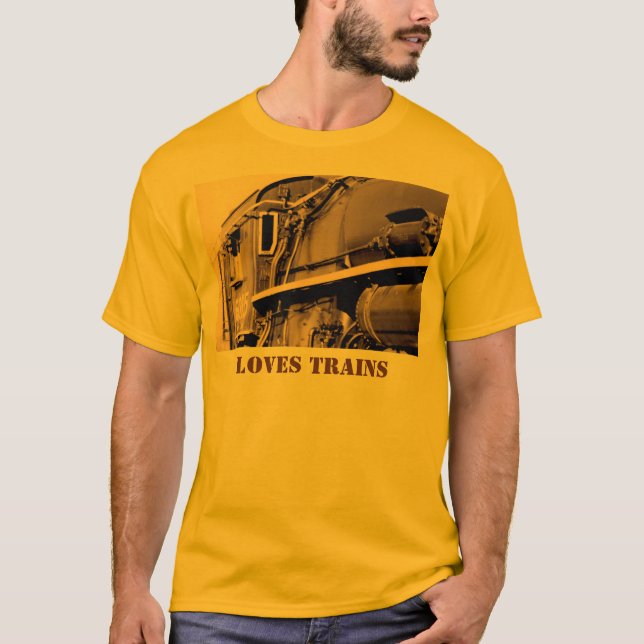 Loves Trains T-Shirt (Front)