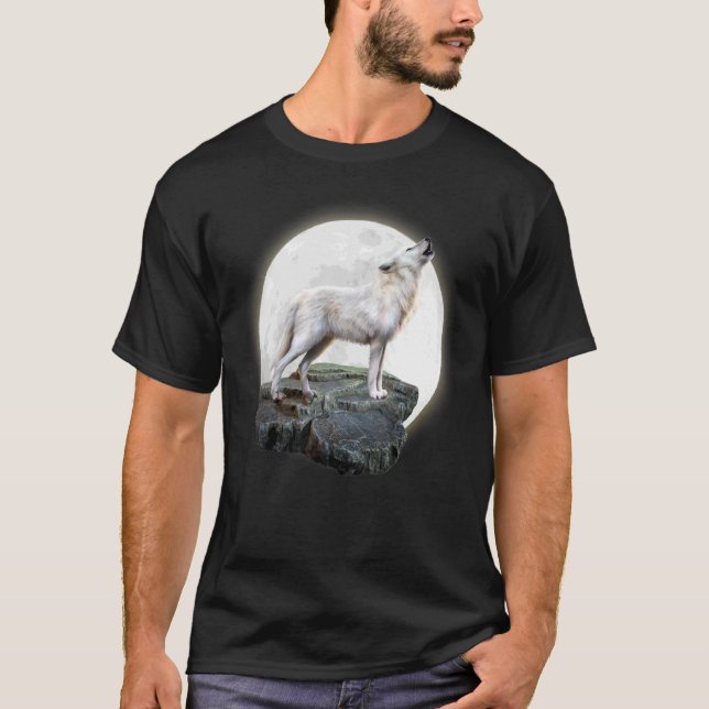 Loves Wolves wolf Face 1 T-Shirt (Front)