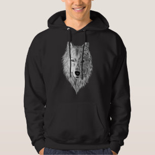 Loves Wolves wolf Face Hoodie