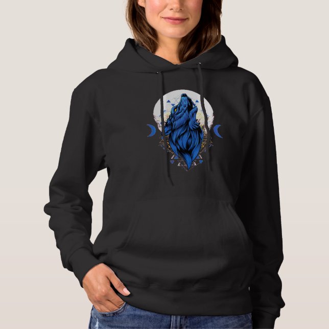Loves Wolves wolf moon 1 Hoodie (Front)