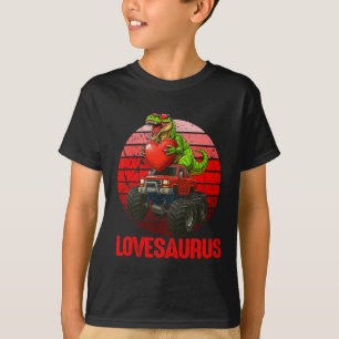 Lovesaurus Dinosaur Monster Truck Valentine Toddle T-Shirt