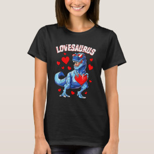 Lovesaurus Rex Dinosaur Valentines Day Boys Kids M T-Shirt