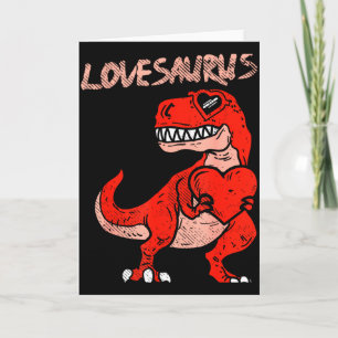 Lovesaurus Trex Dinosaur Heart Cute Valentines Day Card