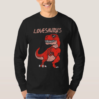 Lovesaurus Trex Dinosaur Heart Cute Valentines Day T-Shirt