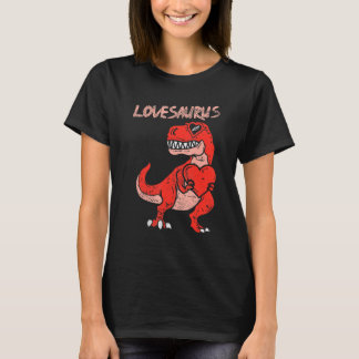 Lovesaurus Trex Dinosaur Heart Cute Valentines Day T-Shirt