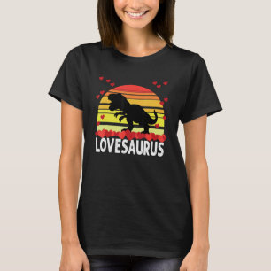 Lovesaurus Valentines Day Retro Rex Dinosaur Heart T-Shirt