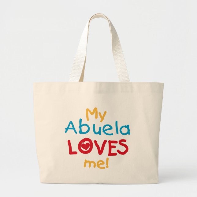 LOVESMEabuela Large Tote Bag (Front)