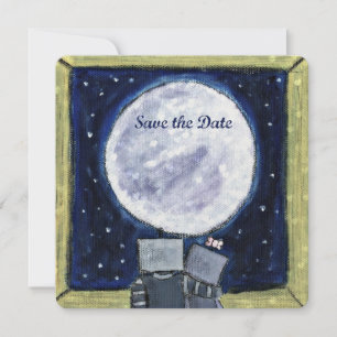 Lovestruck Moon-Gazing Save the Date Cards