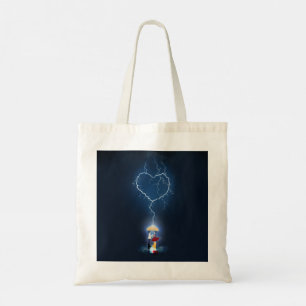 "Lovestruck" Romantic Moment Under an Umbrella Pos Tote Bag