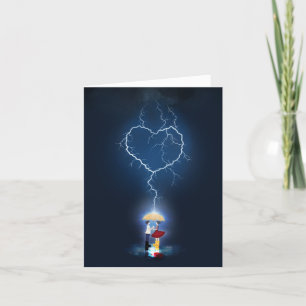Lovestruck - Romantic Moment Under an Umbrella Thank You Card