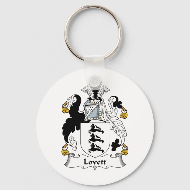 Lovett Family Crest Key Ring (Front)