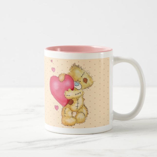 Lovey Dovey Bear Two-Tone Coffee Mug (Right)