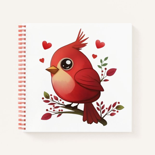 Lovey-Dovey Red Cardinal Notebook (Front)