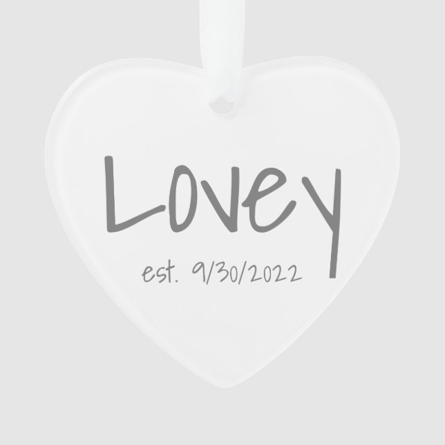 Lovey Established Date Acrylic Ornament (Front)