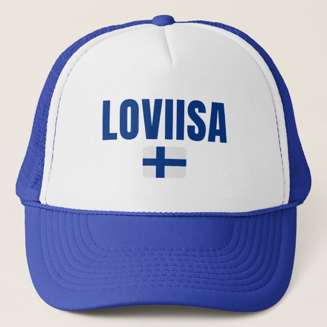 LOVIISA Finland Flag Trucker Hat (Front)