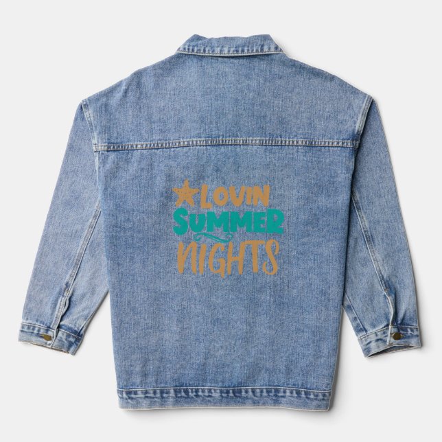 Lovin Summer Nights: Embracing Warm Evenings Magic Denim Jacket (Back)