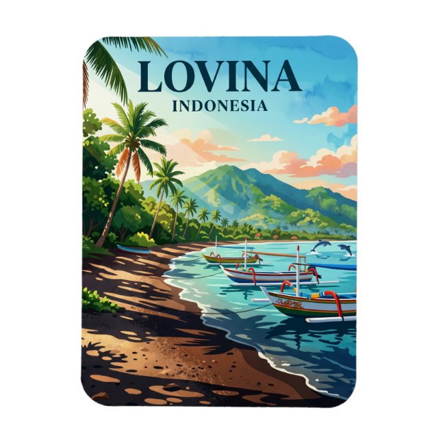 Lovina Beach Indonesia Magnet (Vertical)