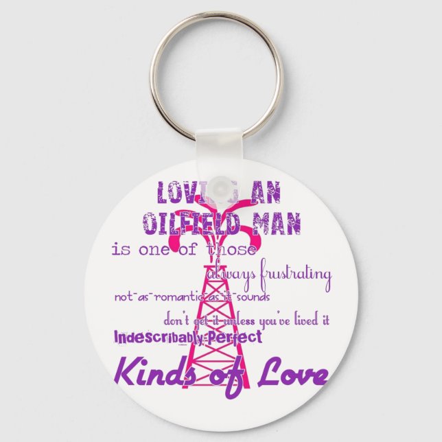 Loving an Oilfield Man Key Ring (Front)