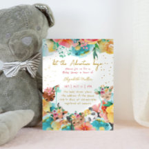Loving Animals Flower Bloom Baby Girl Shower
