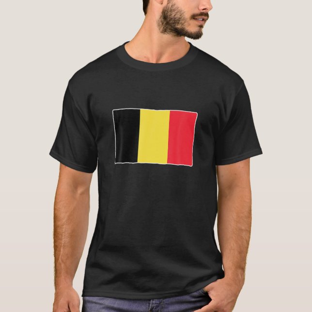 Loving Belgium Flag Patriotic Belgian Sports Suppo T-Shirt (Front)
