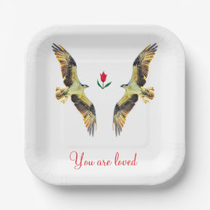 Loving birds. Ospreys  Paper Plate