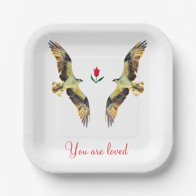 Loving birds. Ospreys  Paper Plate (Front)