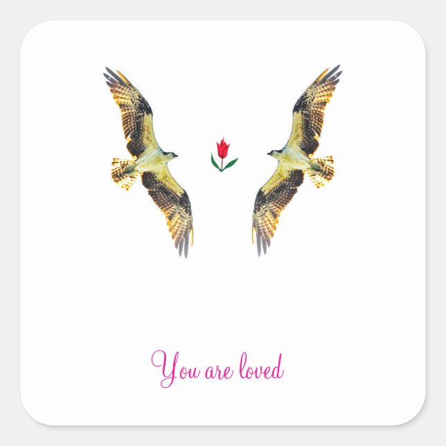 Loving birds. Ospreys  Square Sticker (Front)