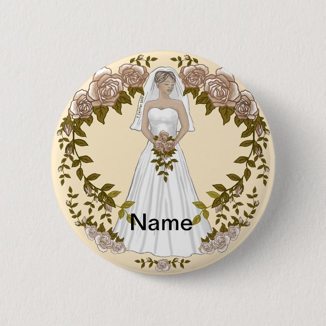 Loving Bride Wedding  pin button (Front)