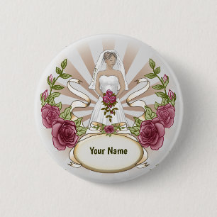 Loving Bride Wedding pin button