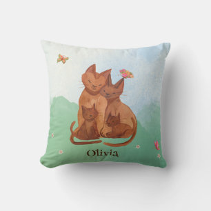 Loving Cat Family Cushion