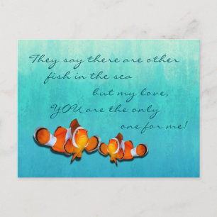 Loving Clown Fish In the Sea Postcard