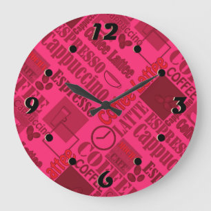 Loving coffee large clock