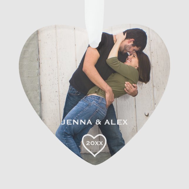 Loving Couple Christmas Keepsake Ornament (Front)