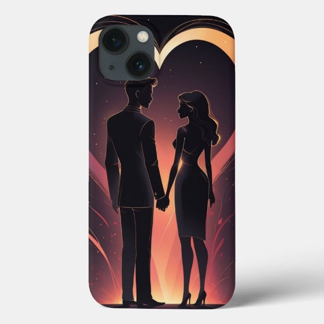 Loving couple illustration art iphone case design (Back)