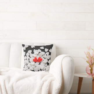 Loving couple of hearts cushion