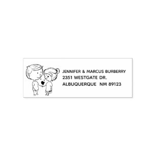 Loving Couple Return Address Self Inking Stamp
