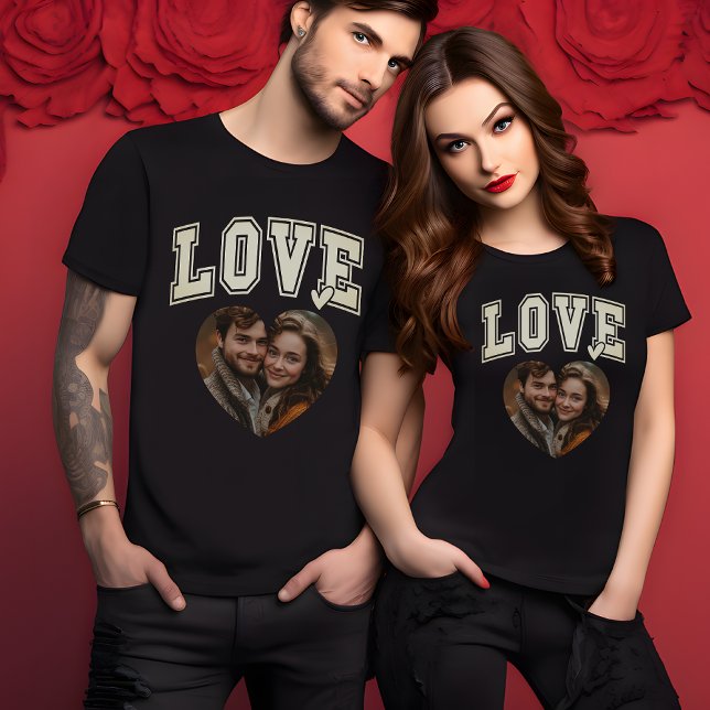 Loving Custom Valentine Heart Photo mens T-Shirt (Loving Custom Valentine Heart Photo mens T-Shirt)