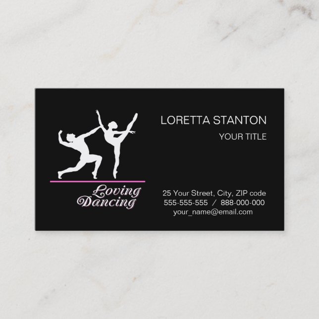 Loving dancing business card (Front)