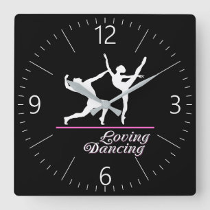 Loving dancing square wall clock