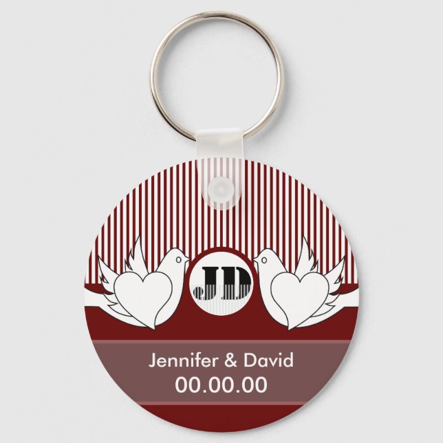 Loving Doves Wedding Keychains (Front)