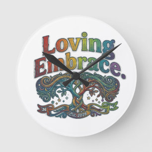 Loving Embrace Round Clock