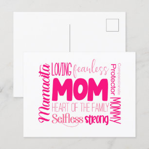 Loving Fearless Mum Heart of the Family Postcard