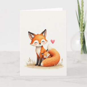 Loving Fox Family Mothers Day Card