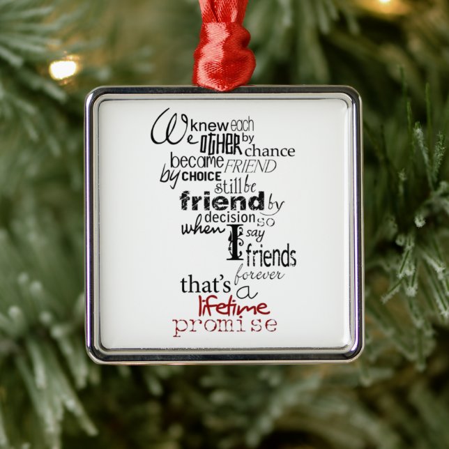 **LOVING FRIENDSHIP CHRISTMAS ORNAMENT** METAL TREE DECORATION (Tree)