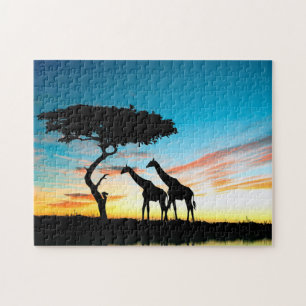 Loving Giraffe Couple, Jigsaw Puzzle